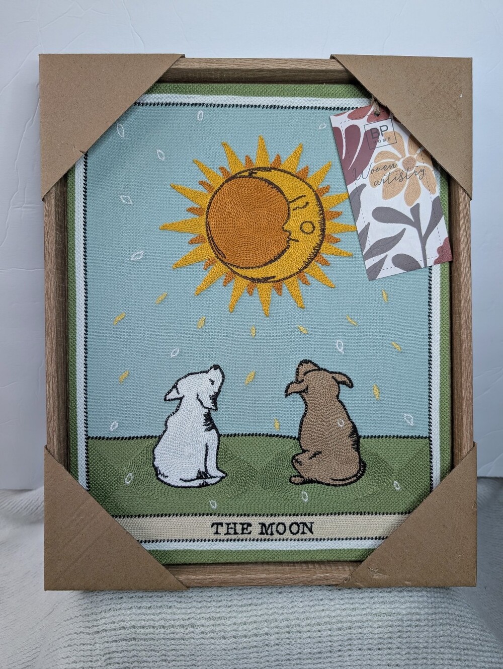 BP Home Woven Artistry "The Moon" Tarot Card Framed Wall Art Dogs